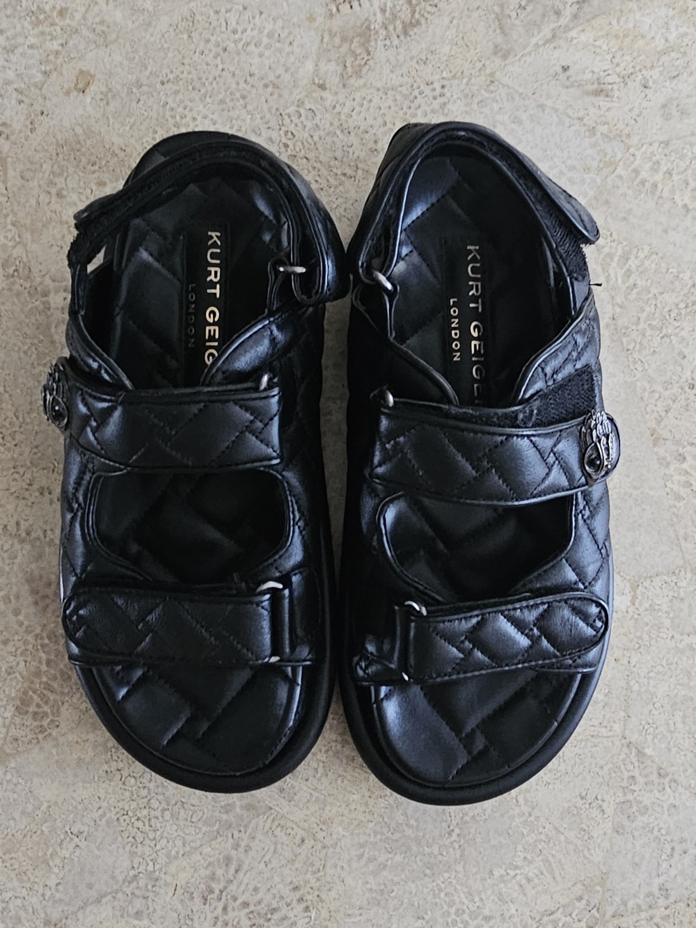Kurt Geiger Kids Black Quilted Sandals